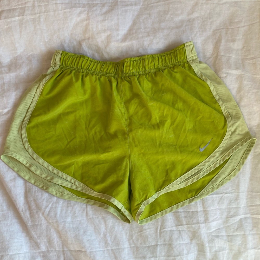 lime green nike dri-fit shorts